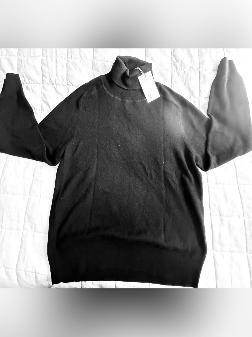 Quince Mongolian Cashmere Turtleneck Sweater Black L NWT